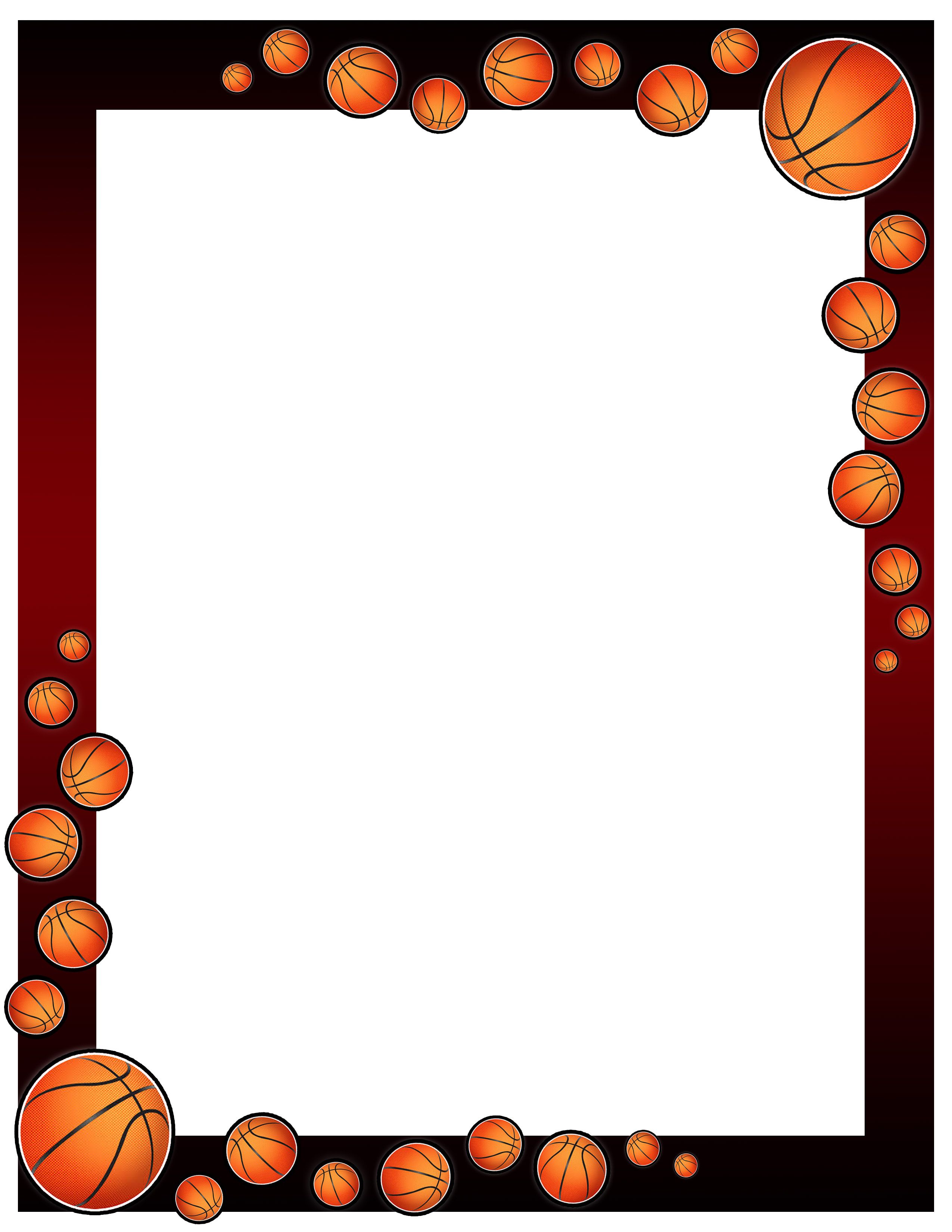 Basketball clipart boarder, Basketball boarder Transparent FREE for