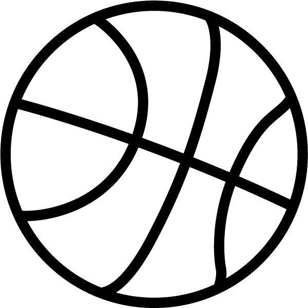 clipart basketball black and white