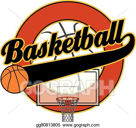 Vector with tail banner. Clipart basketball word