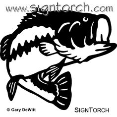 Jumping fish clip art. Bass clipart black and white