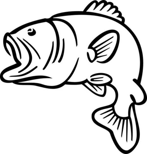 Free fish silhouette clip. Bass clipart black and white