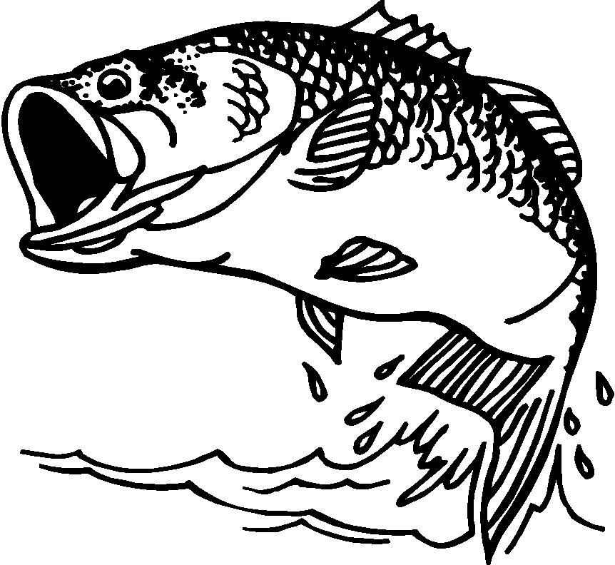 Bass clipart black and white. Fish silhouette clip art