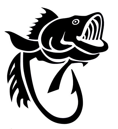 Amazon com wickedgoodz fish. Bass clipart black and white