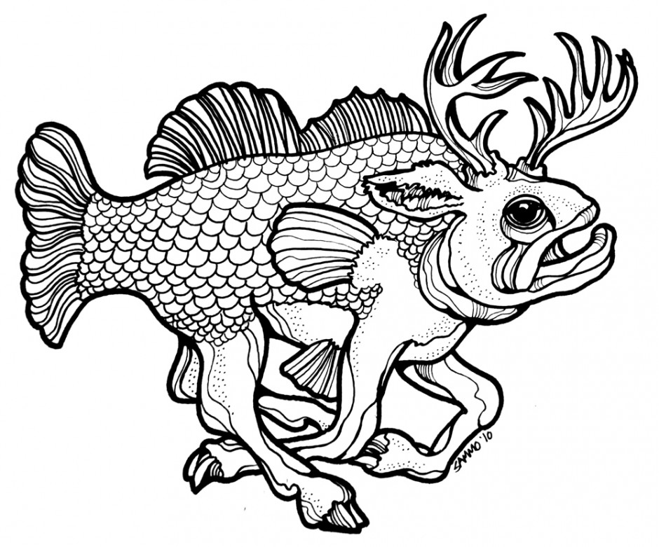 Bass clipart river fish. Coloring pages panda free