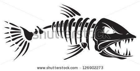 bass clipart skeleton