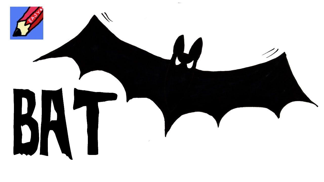 Bats clipart easy. How to draw a