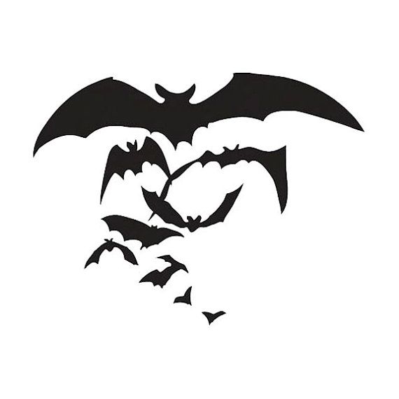 Flying bats spooky vinyl. Bat clipart gothic