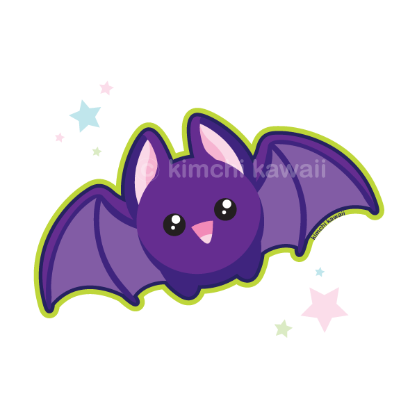 bat clipart kawaii