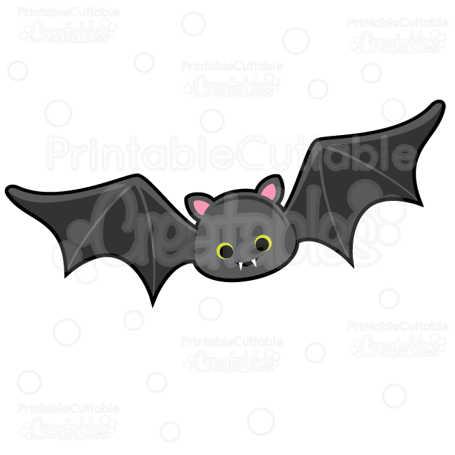 Cute svg cut file. Clipart bat vampire bat