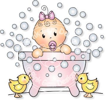 bath clipart baby girl
