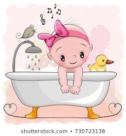 bath clipart baby girl