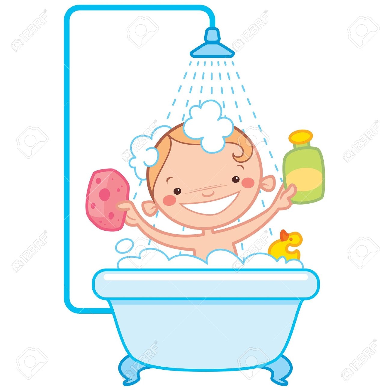 showering clipart bathtime