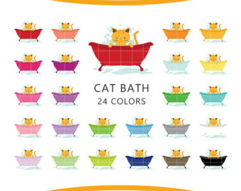 bath clipart cat