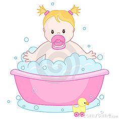 bath clipart little girl