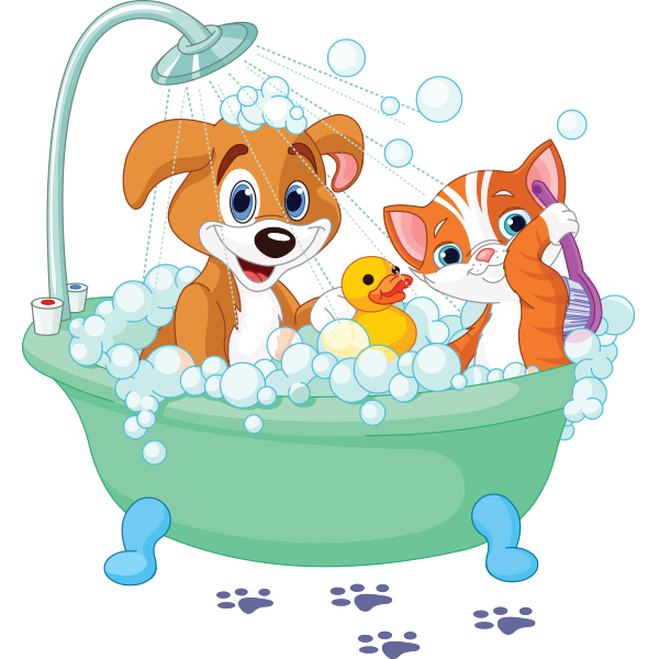 Bubble time baths kitty. Bath clipart pet bath