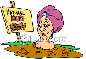 Having a mud royalty. Bath clipart woman