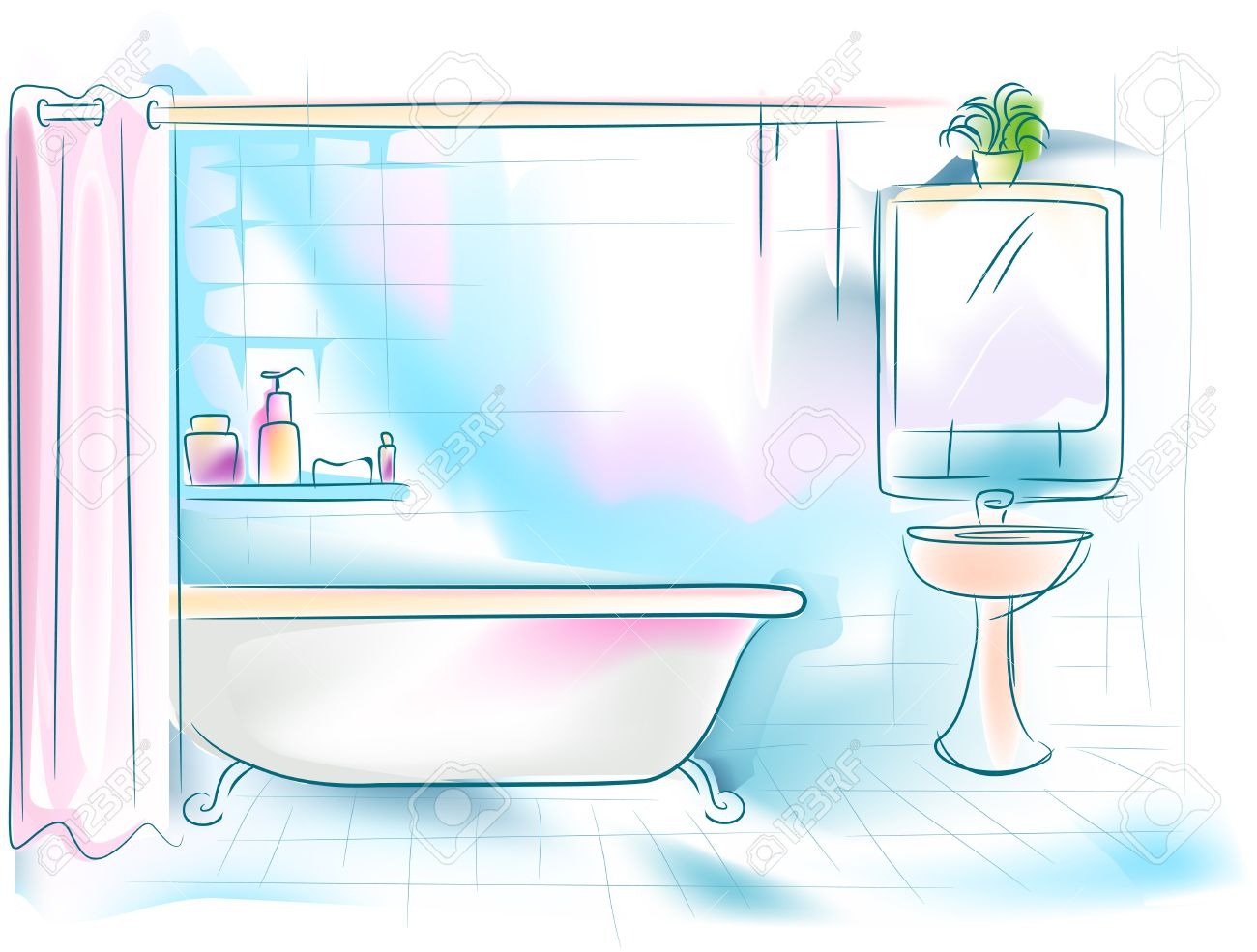 bath clipart cartoon