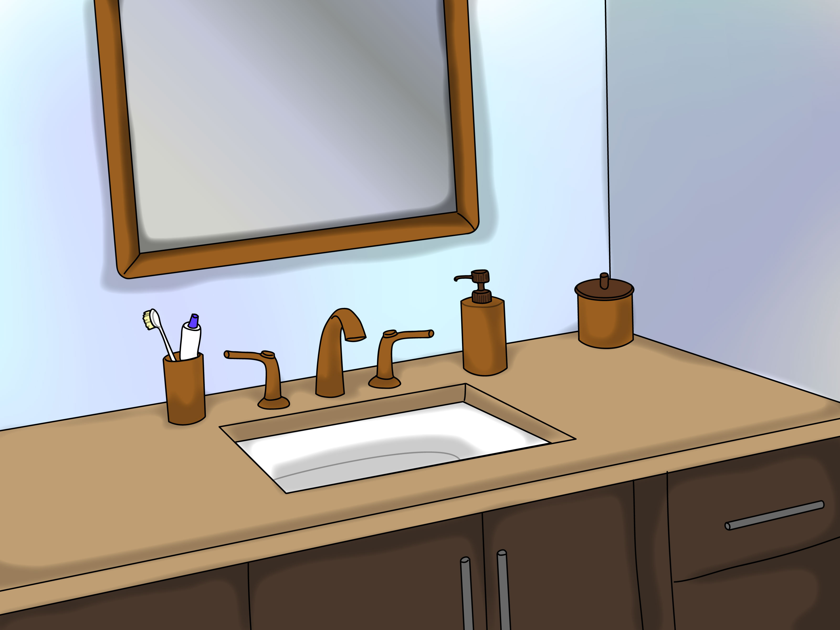 bathroom sink from the top vector clipart