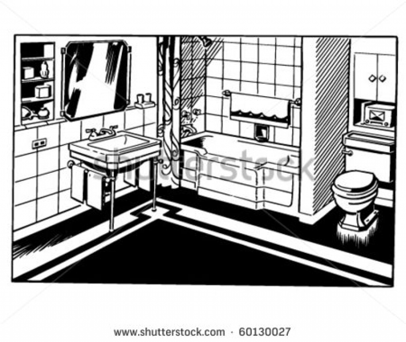 Bathroom clipart black and white. Home design decorating
