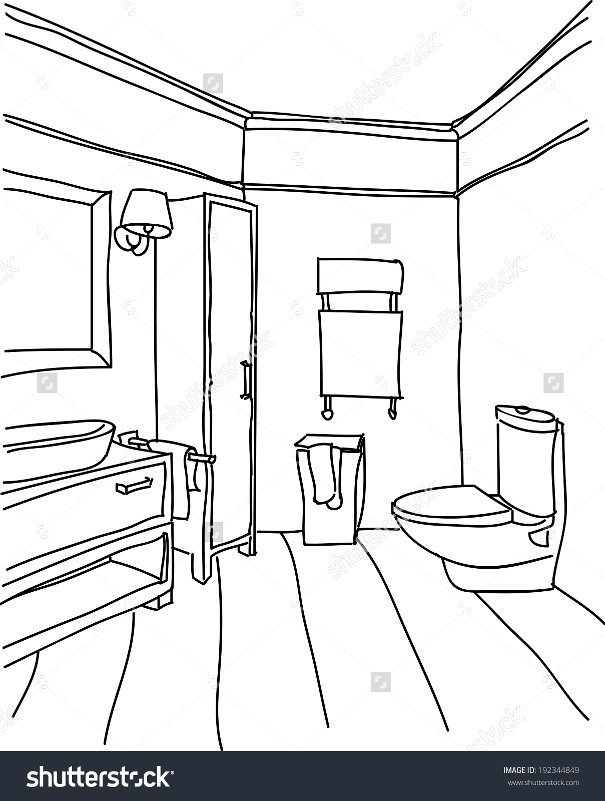 clipart bathroom outline