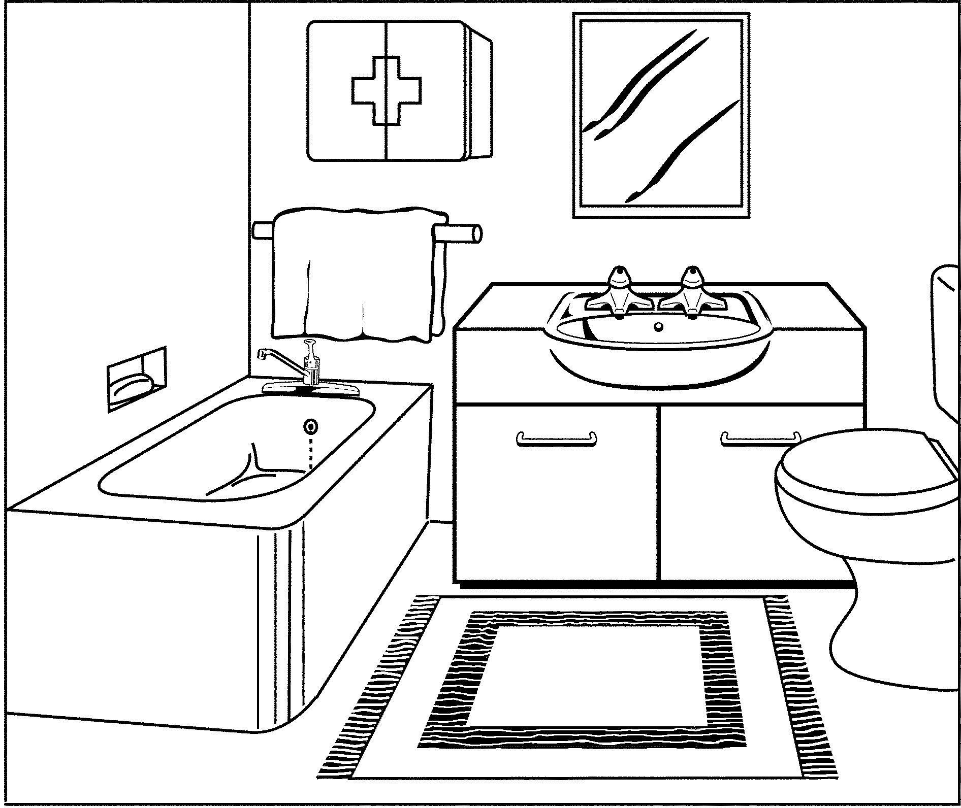 Black And White Bathroom Clip Art - appsqb