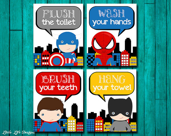 bathroom clipart superhero