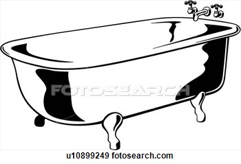 bathtub clipart black and white