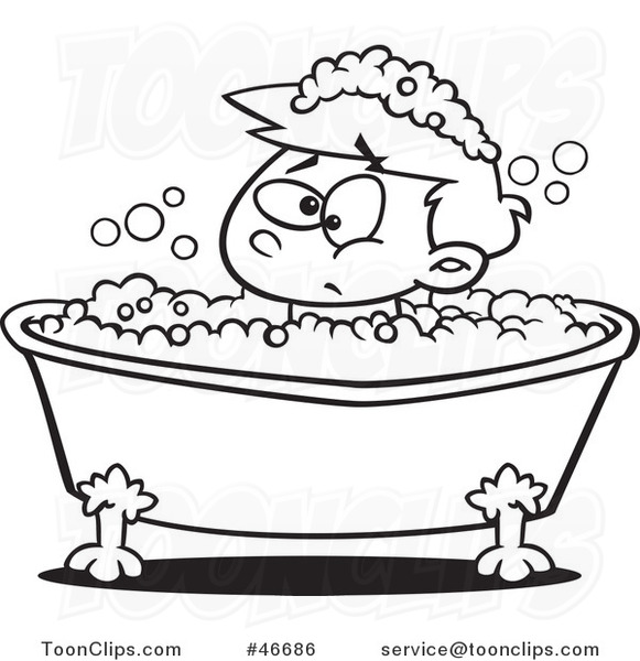 bath clipart outline