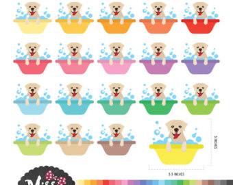 Bathtub clipart cartoon. Bath etsy colors dog