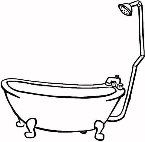 Free printable pages . Bathtub clipart coloring page