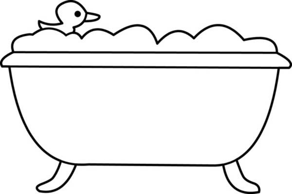 Rubber ducky in . Bathtub clipart coloring page