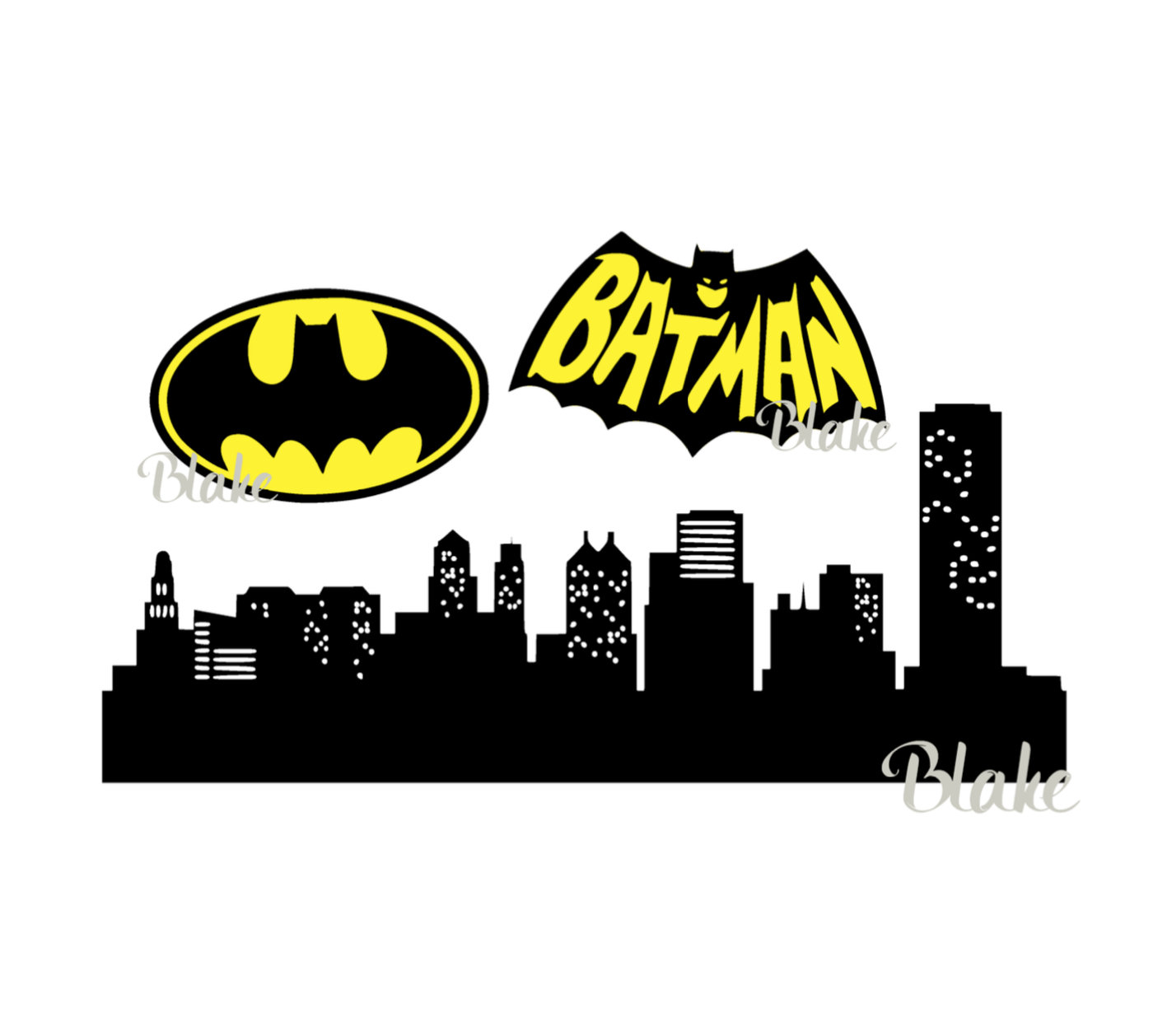 batman clipart skyline
