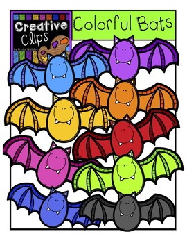 clipart bat colorful