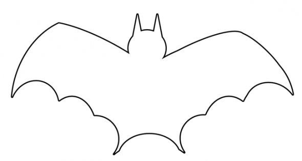Bat black and white. Bats clipart outline