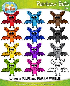 Freebie rainbow set includes. Bats clipart teacher