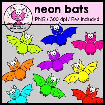 Bats clipart teacher. Neon for halloween 