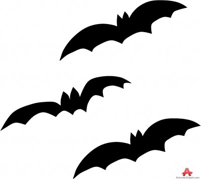 Bats clipart three. Animals of color with