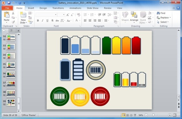 Battery clipart animated. Energy innovation powerpoint template