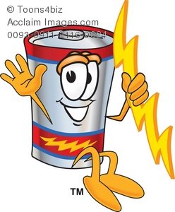 Jumping . Battery clipart cartoon