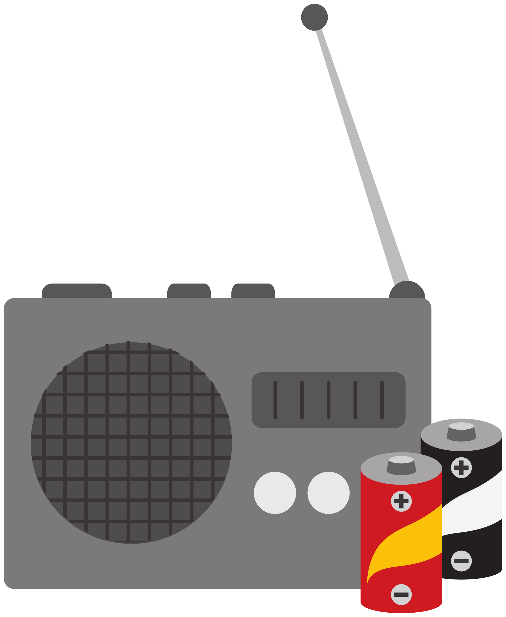 Phone clipart simple. Radio with batteries big