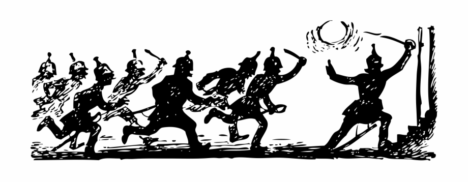 battle clipart black and white