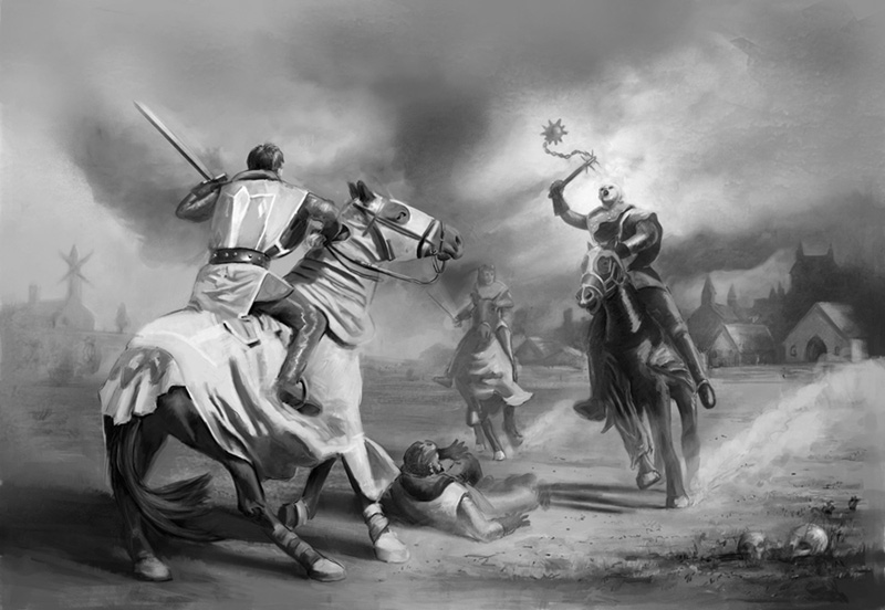 Battle clipart knight battle. Medieval vector clip art
