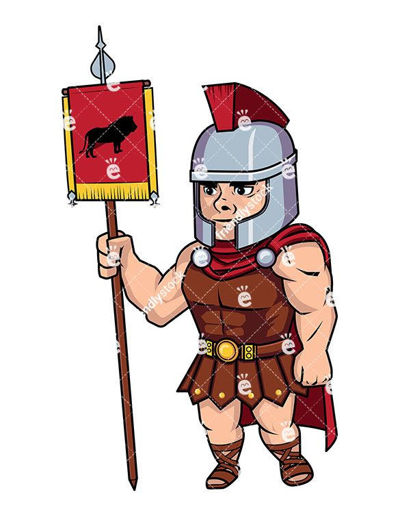Roman legionary battle flag. Warrior clipart strong warrior