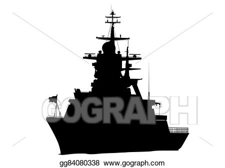 Vector illustration military stock. Battleship clipart army ship