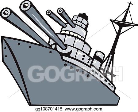 Vector big guns iso. Battleship clipart battle ship