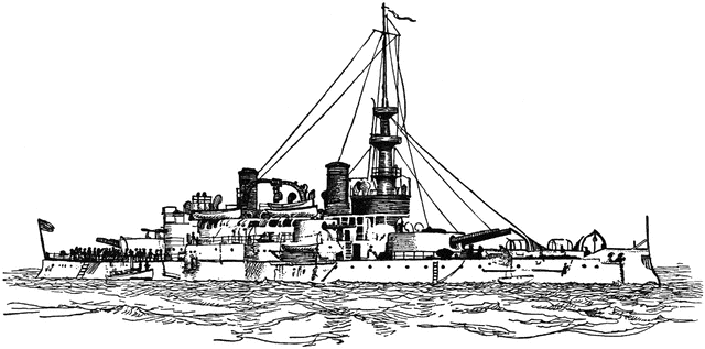 Uss oregon etc. Battleship clipart dreadnought