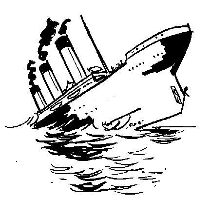 Battleship clipart shipwreck. Sinking ship drawing at