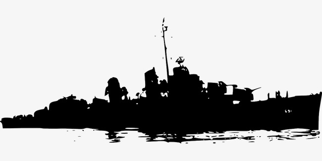 Warship black military force. Battleship clipart world war 2