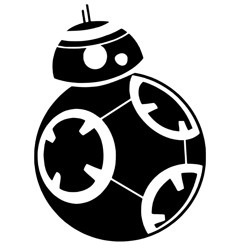 bb8 clipart black and white