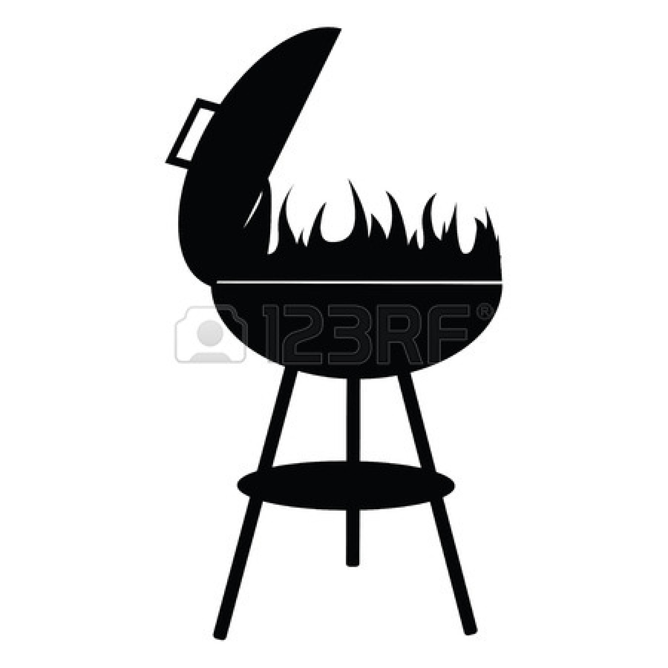 Silhouette of isolated on. Black clipart bbq